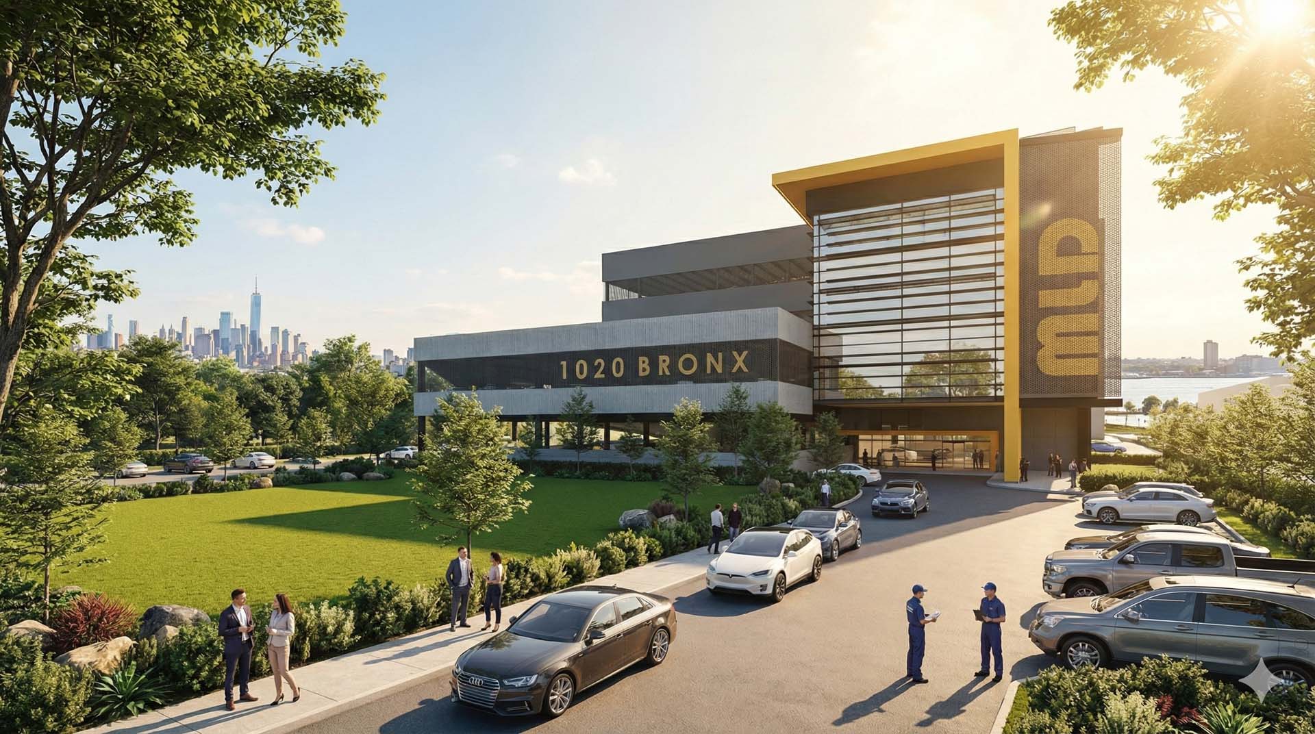 Mixed-use building entrance with a 